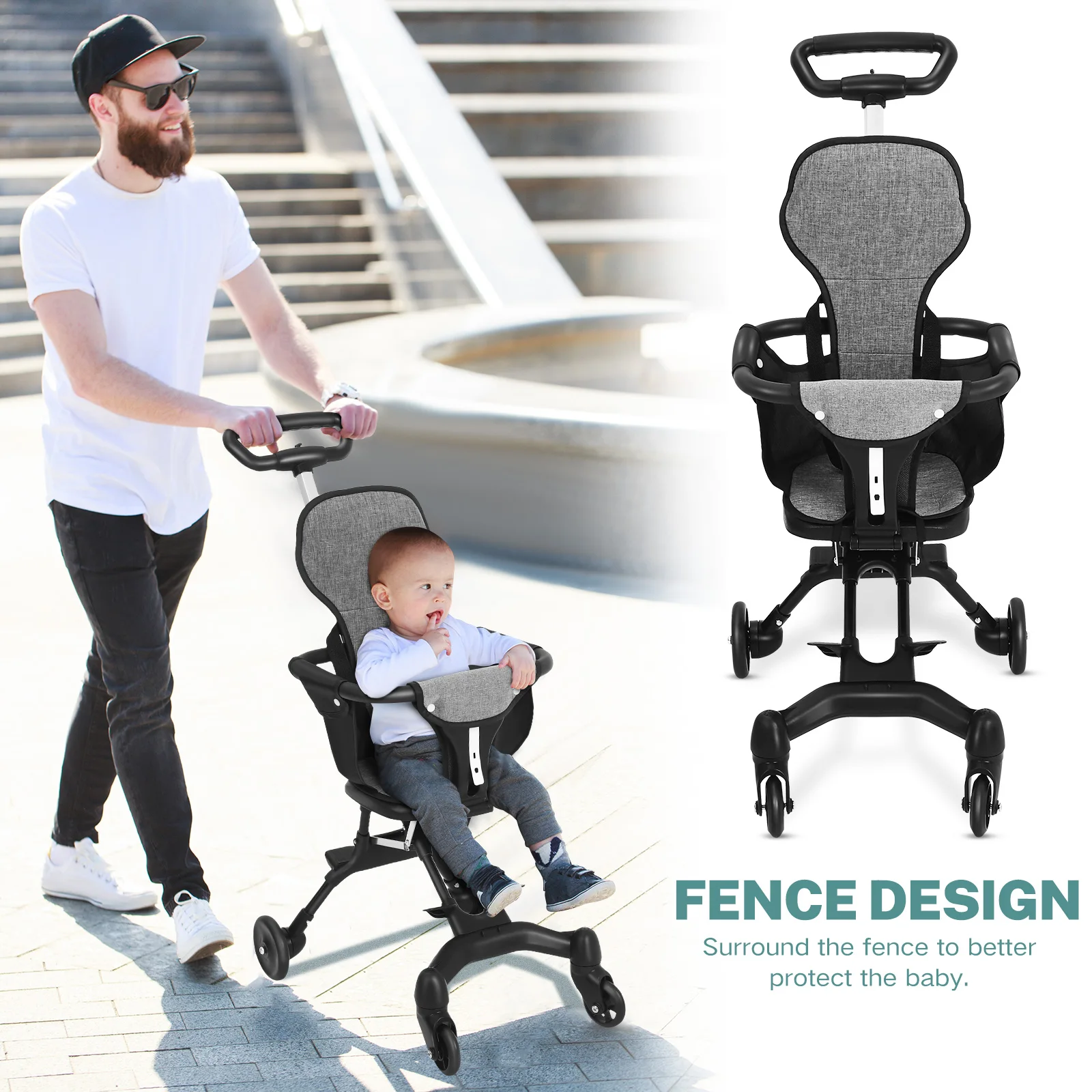 مقعد صغير الحجم وخفيف الوزن وق - مراجعة Lightweight Foldable Baby Stroller Compact وسعره