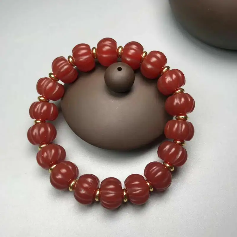 14Mm China Antique Old Tibet Natural Agate Dzi Beads Amulet Bracelet Beads