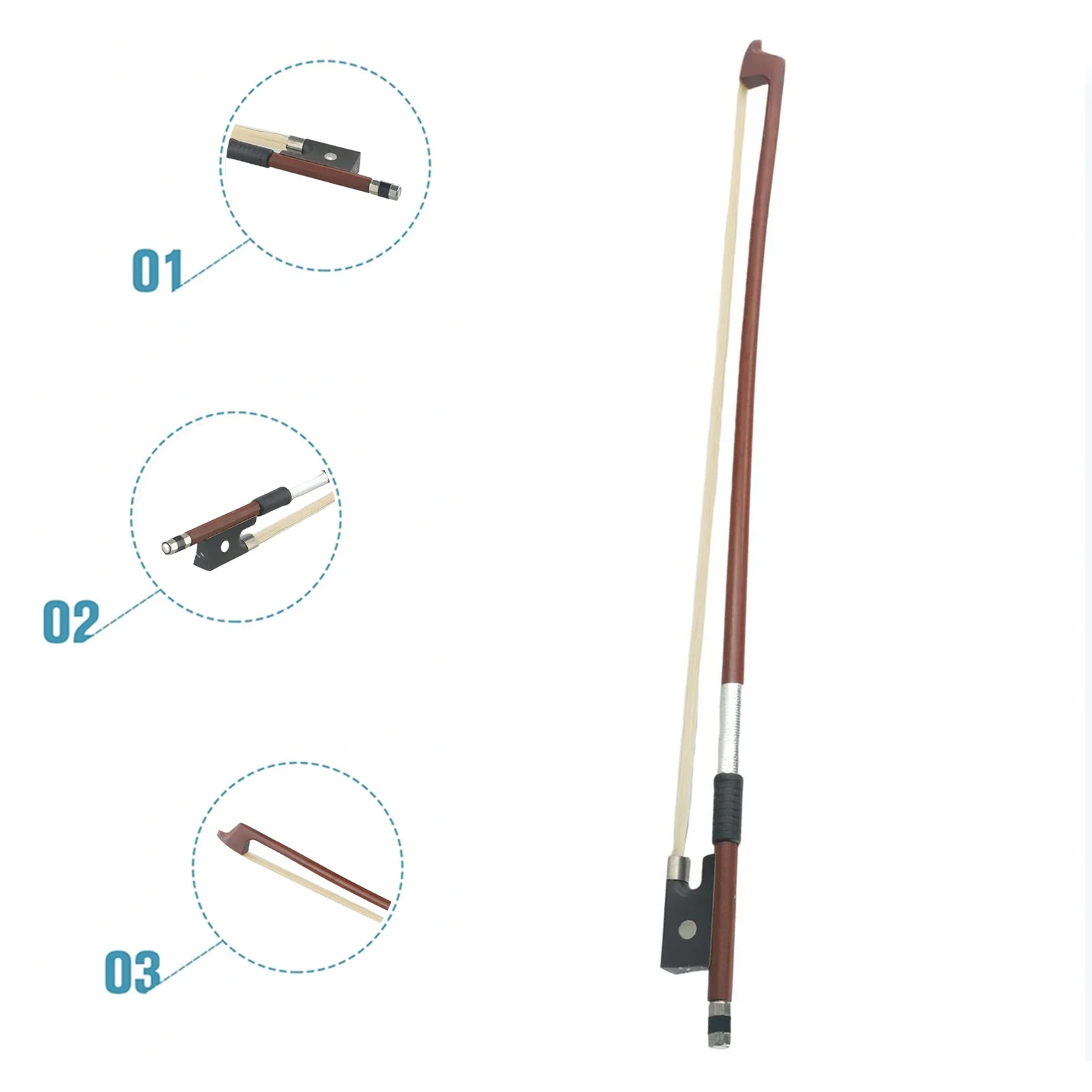 Bows Violin Bow Musical Instruments Great Balance Many Pony Tails Plastic Wrapped Handles Straight Arch String Parts