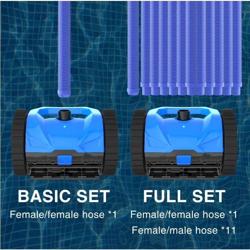 Pulitore automatico per piscina a turbina per piscina interrata di grandi dimensioni, aspirapolvere per piscina con ventosa (set base), blu, SC-PC-2w