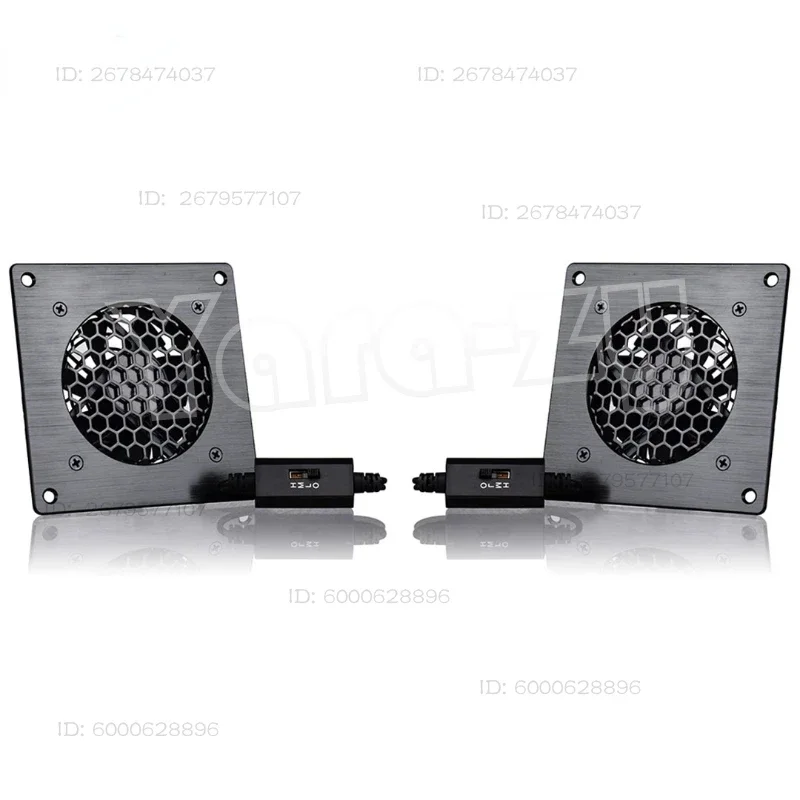 AC Infinity 4 Inch Dual Set 8025 DC 5Volt Axial Fan with Speed Control Cooling Fan with Plate for Gaming PC Cabinets