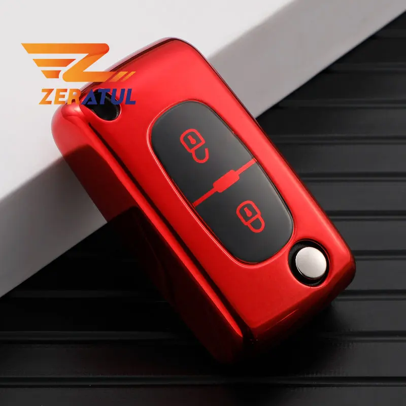 TPU Car Flip Key Case Fob Cover Shell Fob For Peugeot 206 308 307 408 3008 5008 For Citroen C2 C3 C4 C5 DS3 DS4 Picasso Xsara