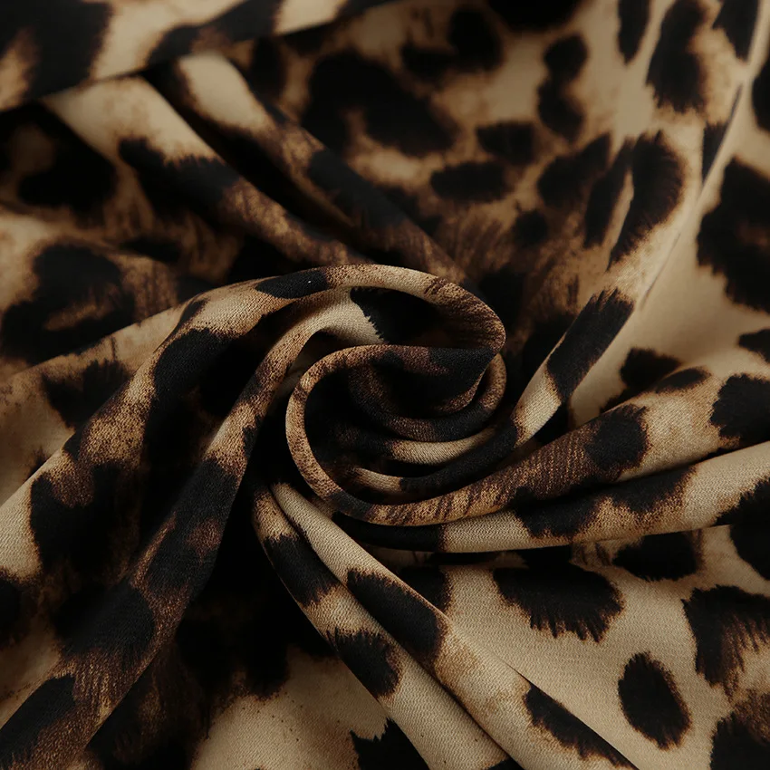Leopard Print Pants Sets Women Homewear 2024 Lace-Up Blouses And Baggy Pants Suits Summer Print Outfits Two Pieces