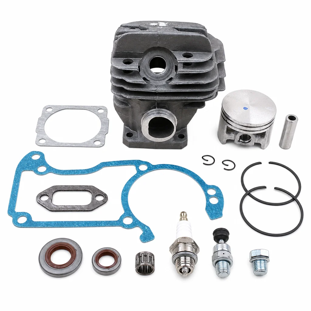 44.7mm Cylinder Piston Kit with Gasket Oil Seal Spark Plug Needle Bearing For Stihl 026 MS260 Pro Chainsaw Full Rebuild Set
