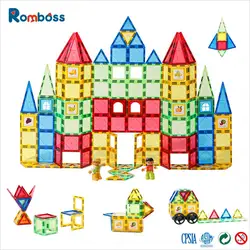 Romboss Montessori Toys Magnetic Building Blocks Magnet Tiles Construction Educational Stacking Game Baby Kids Children Gifts