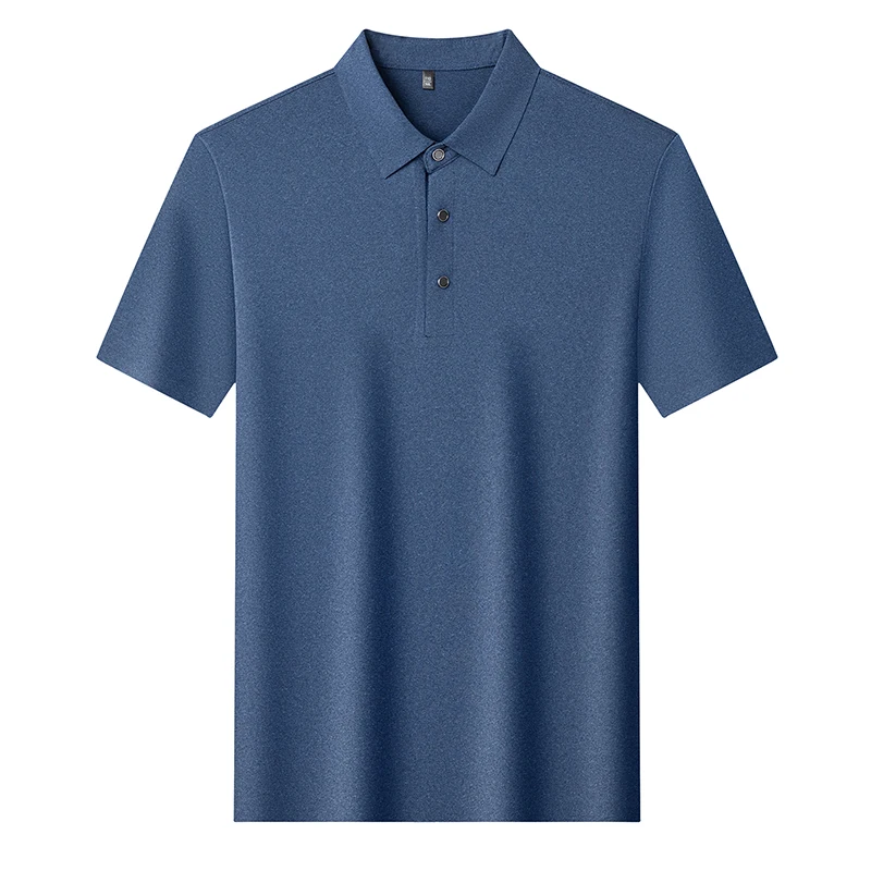 2026 Summer Men's T-shirt Ice Silk Seamless Silky Smooth Breathable High Stretch Business Casual Short Sleeve Top Tee Man