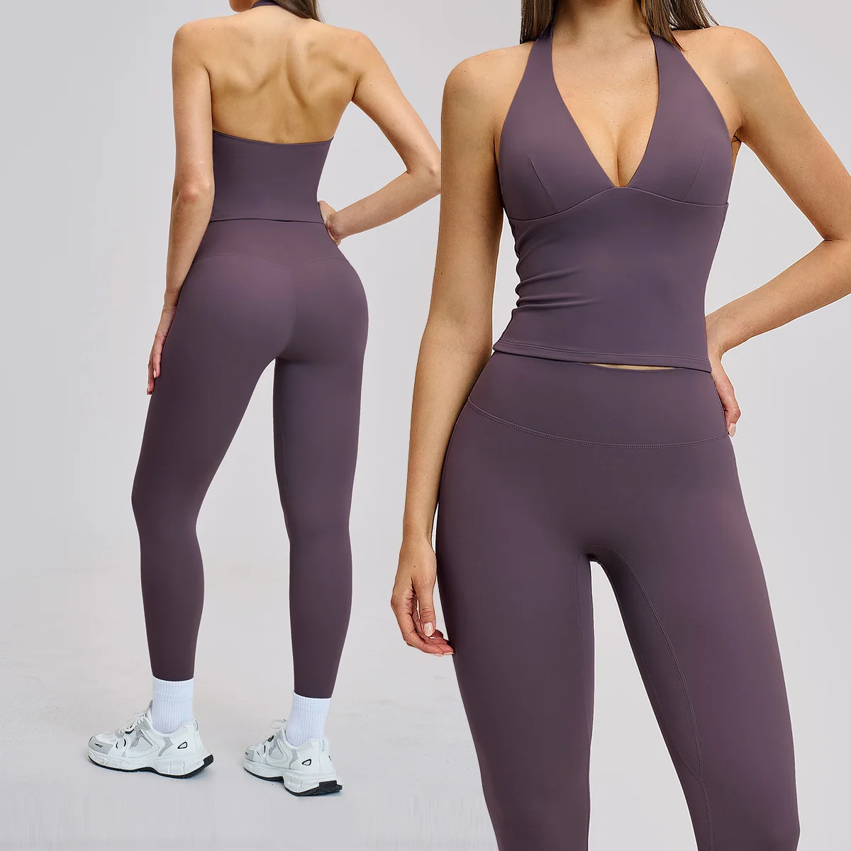 New Yoga Set 2 Pieces Sportswear Women Gym Clothes Workout Sportswear Yoga Suits Fitness Set Tracksuits Sports Vest Gym Leggings