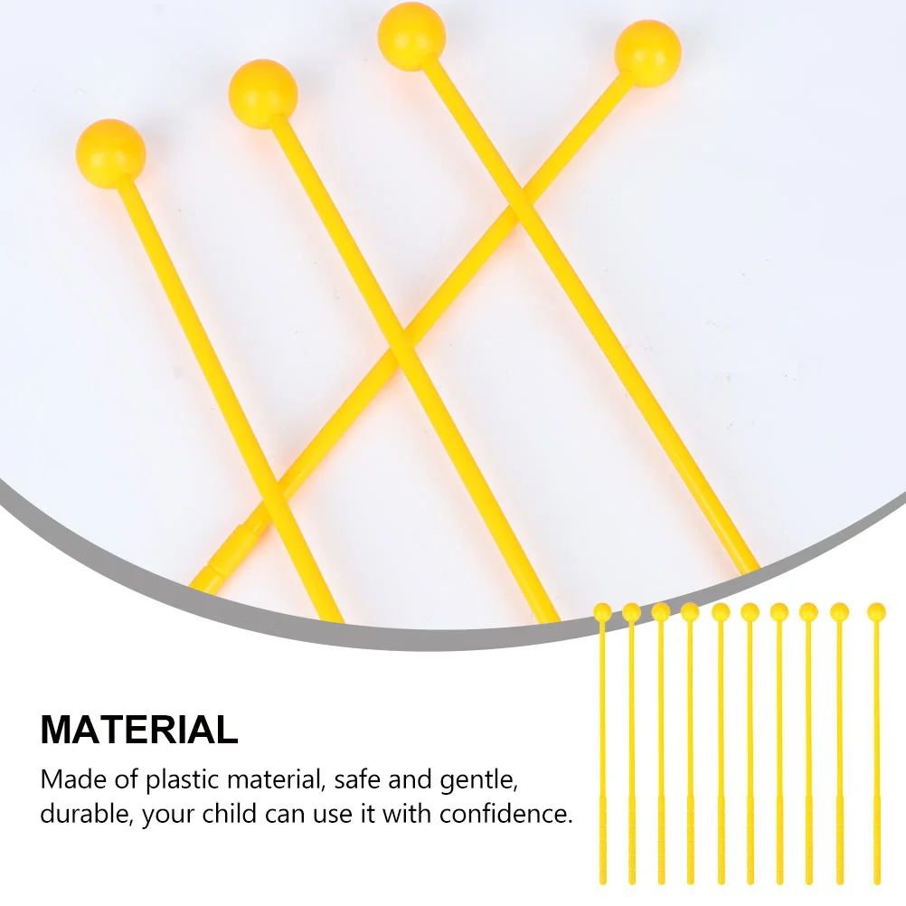 12 Pcs Drum Kit Hammer Stick Child Sticks Mallets Plastic Kids Early Education Drum Kitsticks Handheld