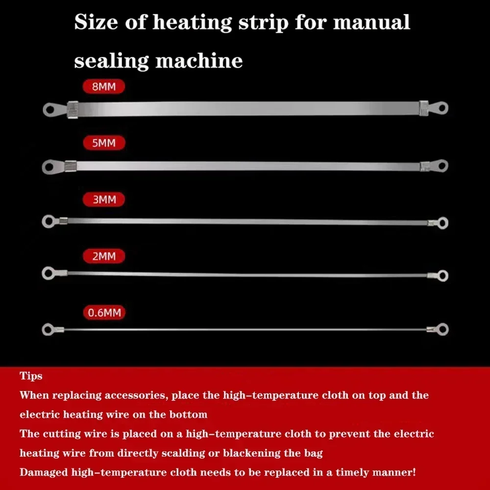Máquina de sellado de 10 piezas, sellador térmico de alambre de calefacción, tira de alambre de 200/300/400/500mm, servicio de elemento calefactor, Kit de piezas de reparación de repuesto