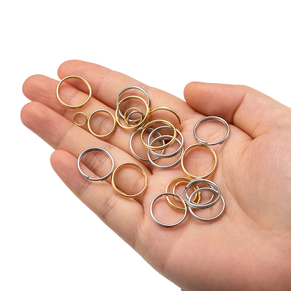 100pcs Stainless Steel Double Loop Jump Rings Mini Connector For DIY Key Rings Keychains Necklace Bracelet Crafts Jewelry Making