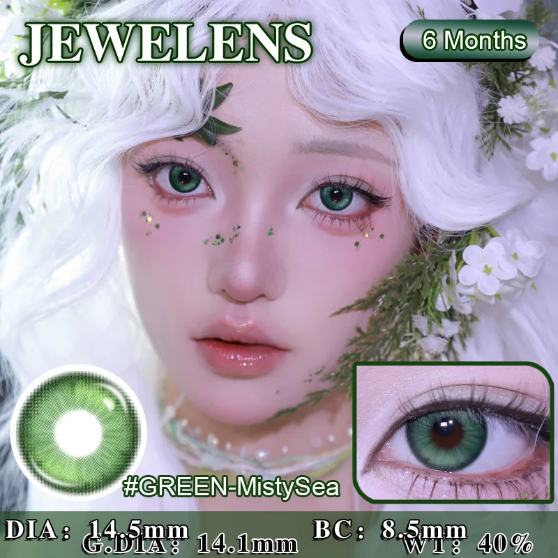 JeweLens 1 Paar Cosplay Myopie Farbkontaktlinsen Anime Schüler 6 Monate 1 Paar Halloween Niedlich 14,5 mm Softlens – Detail 2