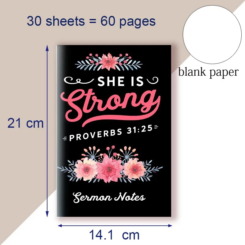 A5 Notebook Note Book Bible Verse Proverbs 31:25 - She Is Clothed With Strength And Dignity - Diary Christian Faith Belief # X80