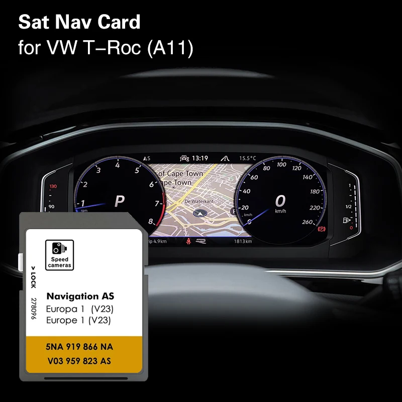 

for VW T-Roc A11 32GB Sat Navi GPS Navigation AS V23 Portugal UK Germany Car Map Memory Card
