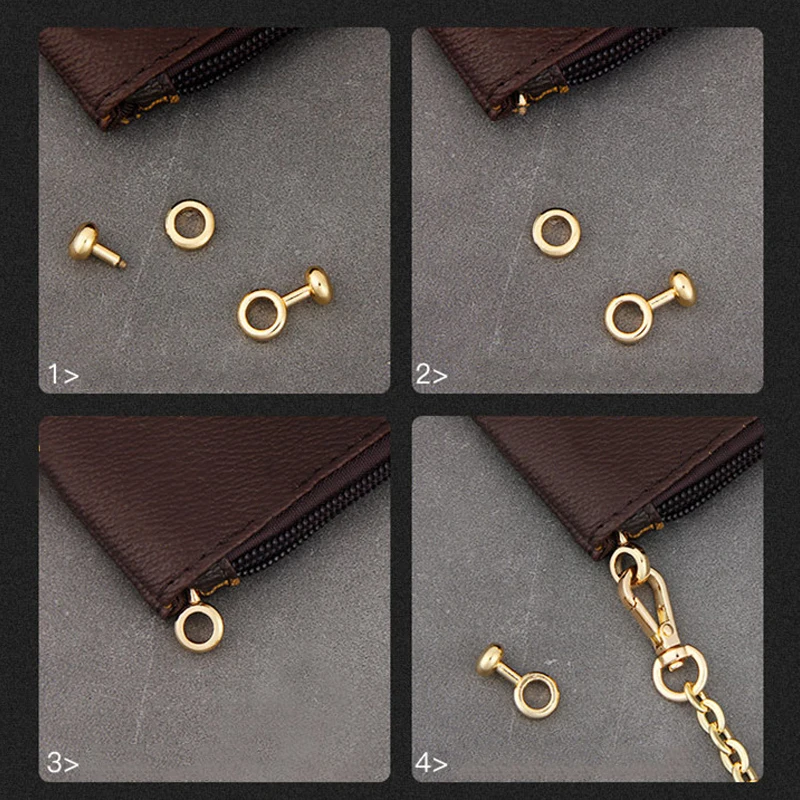 2 Sets Copper Bag Zipper Transform Buckles Accessories DIY Handbag Repair Kit Replace Chain Buckle Adjust Hardware Buttons