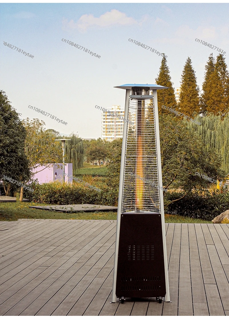 Black Propane Iron Tower Type Flame Pyramid Patio Heater(13KW)
