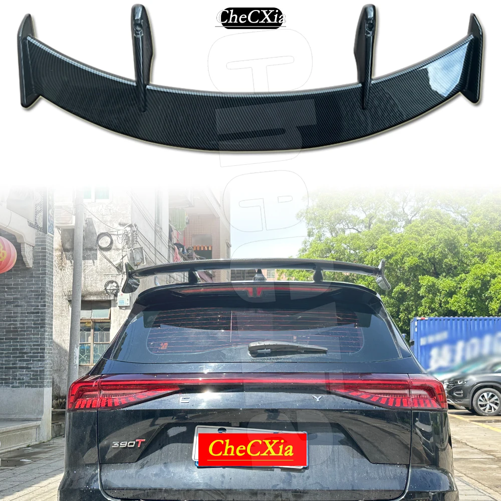 Suitable For Chery Tiggo 8 Pro High-Quality ABS Material Rear Spoiler Bright black paint finish KS Style Rear Spoiler Tail Wing