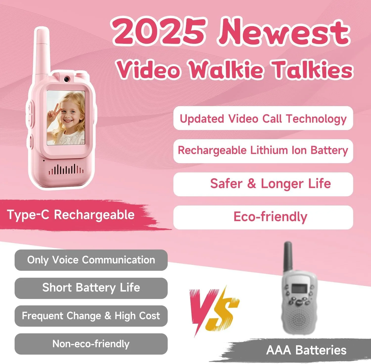 

antenas vhf uhf 2" HD Screen HD Call Intercom Kids Walkie Talkie with For Children Gift Outside Camping Hiking