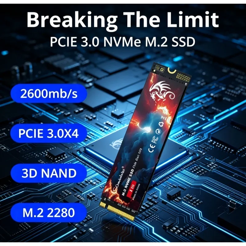 2600mb-sのm2-2280-nvme-pcie30-ssd、3d-nand搭載、内蔵ハードドライブ、ノートパソコン、デスクトップパソコン、ゲーミングpc用ストレージ、アップグレード用。