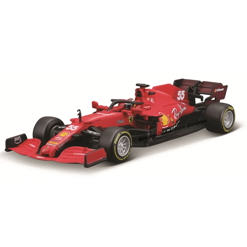 Коллекция 2021 Ferrari SF21 Bburago, литая модель автомобиля 1:43, модель автомобиля F1 из металлического сплава, игрушечный автомобиль «Формула 1»