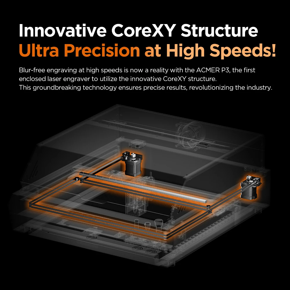 ACMER P3 Laser Engraver With 48W 24W 10W+IR 2W Laser Head Powerful Laser Engraving Cutting Machine with Air Assist System