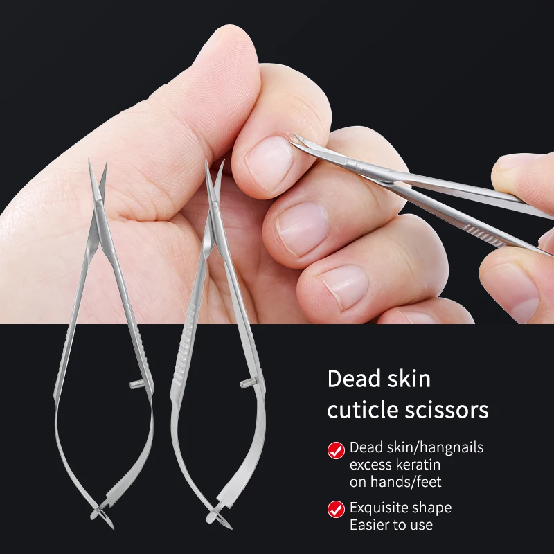 Tijeras para Pestañas de Acero Inoxidable KEWO de 8.5 cm, Tijeras para Cutículas, Recortadores de Cejas/Pestañas, Tijeras para Uñas, Belleza y Cuidado del Cabello
