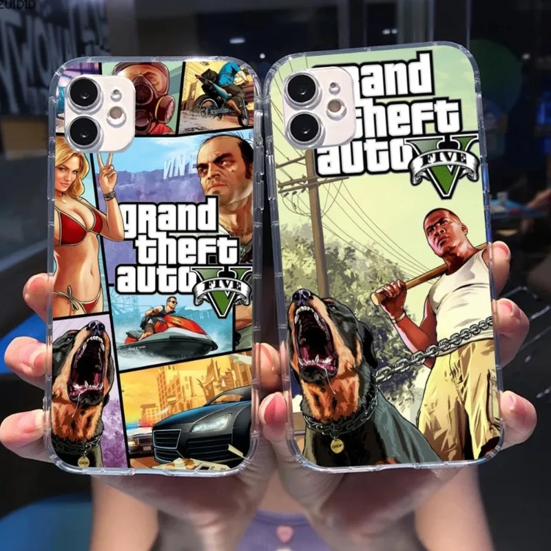 GTA Grand Theft Auto Smart Phone Case for iPhone 14 13 12 11 XS X 8 7 6 Plus Mini Pro Max SE 2022 Clear Phone Cover Funda