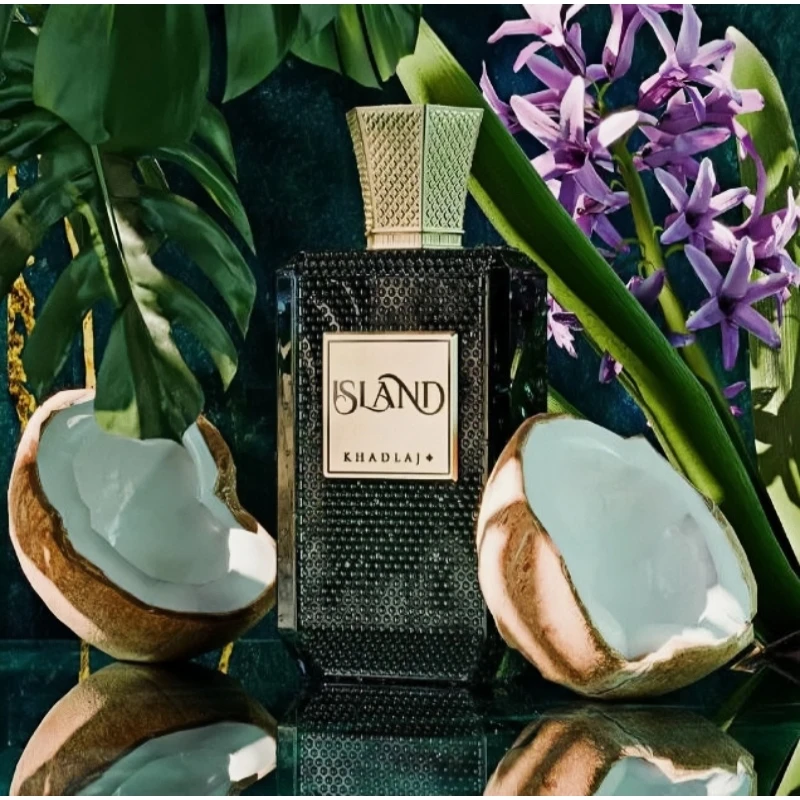 Khadlaj Island Extrait de Parfum 3,4 Unzen Unisex Fresh Tropical & Clean Scent Langanhaltendes Duftspray