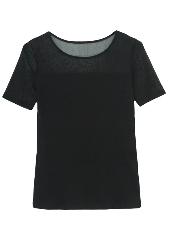 Summer New round Ne ort Sve Me Base irt Sexy Dance Inner Wear Slimming  Color Top Thin T-irt Casual Sle