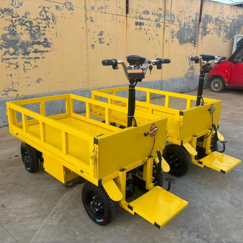 Fotografia 6: Fornecedor Chinês de Carrinho de Carga Elétrico de Quatro Rodas com Plataforma de Malha de Aço para Transporte Agrícola OEM