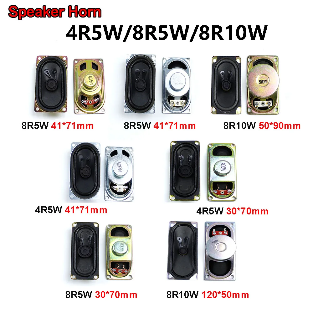 

1piece 4R 8R 5W 10W speaker LCD TV speaker Horn 41x71/30x70/50x90/120x50MM speaker Diy Electronics