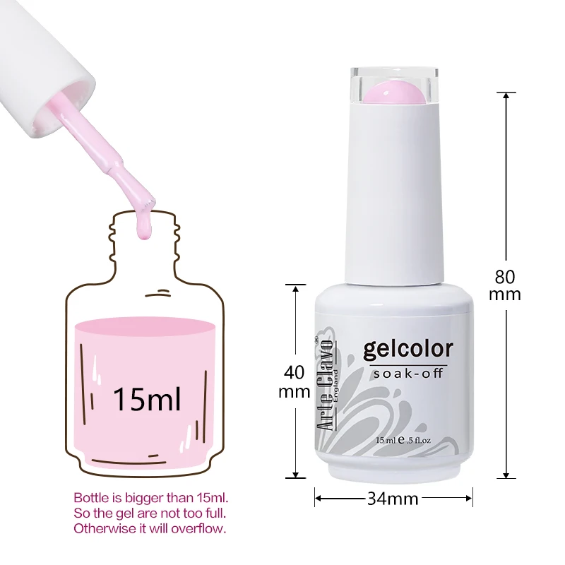 Arte Clavo 2Pcs/Set 15ml Jelly Color Nail Gel Polish Nail Supplies Purple Pink Red Blue Green Nail Art Varnish Manicure Kit