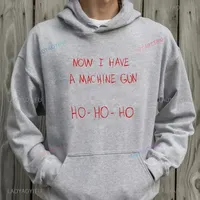 Now I Have A Machine Gun Ho-Ho-Ho Pullover Hoodies Christmas Party Hoodie Nakatomi Plaza Men's Long-sleeved Sweatshirt