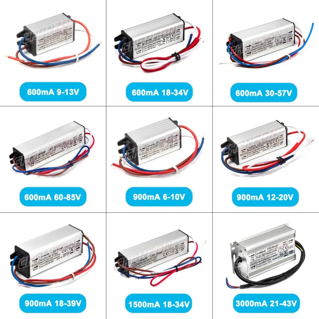 Constant Current Led Light Waterproof Ip67 Driver 10W 20W 36W 50W 100W 300Ma 450Ma 600Ma 900Ma 1500Ma Power Supply