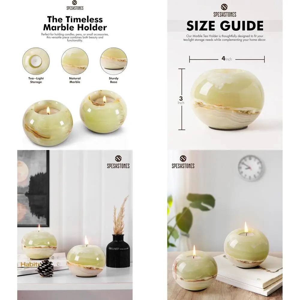 

4 подсвечника из зеленого оникса — декоративные центральные элементы для подарков, домашнего декора и свадеб