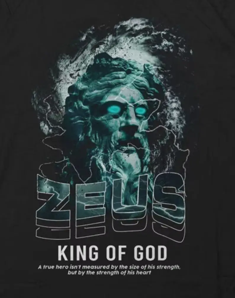 

Модная современная уличная футболка с греческой мифологией God Zeus, 100% хлопок, с круглым вырезом, летняя повседневная мужская футболка с короткими рукавами, размер S-3XL