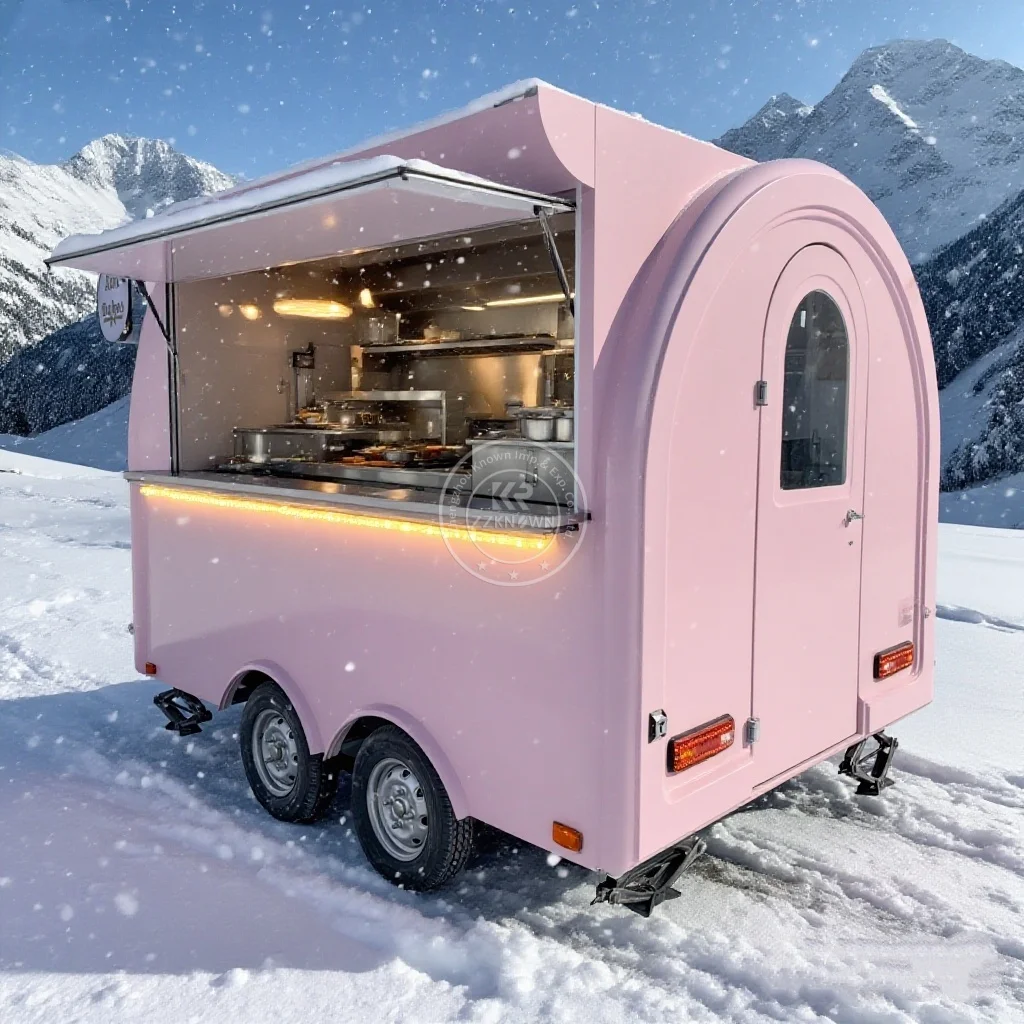 

Vintage Design Outdoor Food Trailer Mobile Kitchen Hot Dog Cart Food Van Ice Cream Truck Food Cart