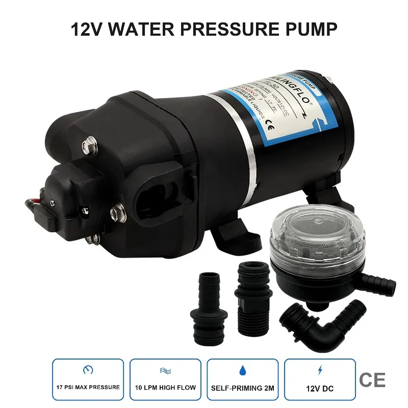 FL-30 10LPM Diaphragm Water Pump 12V Auto On-off Pressure Water Pump For Marine Caravan