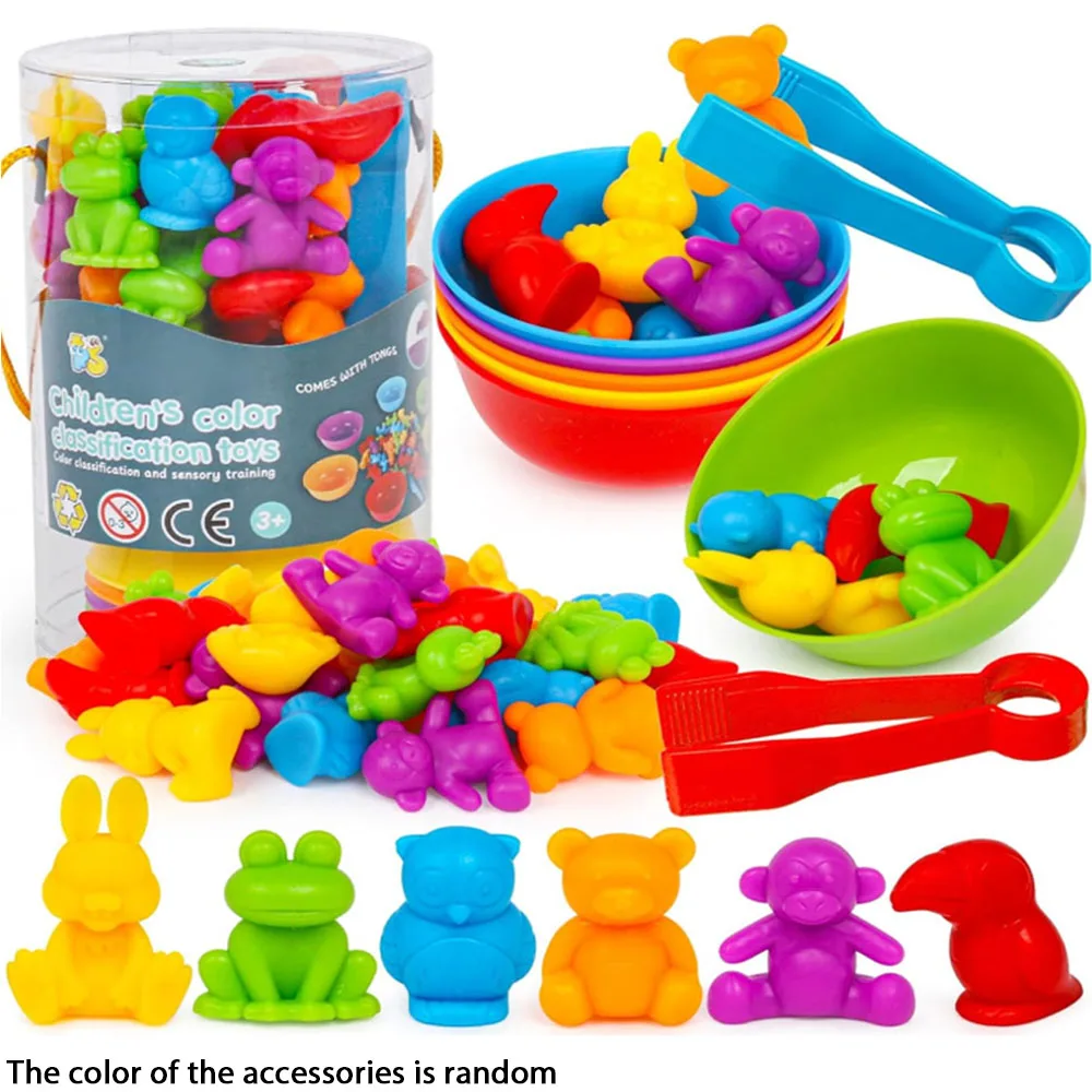 Zählendes Tierspielzeug, passendes Spiel mit Sortierschale, mathematische Farbklassifizierung, Geschenk, geeignet für Kinder ab 3 Jahren