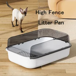 Cat Litter Box Semi-closed Extra large anti-splash cat toilet Plastic easy cleaning Kitty Sandbox with Litter Scoop Pet Supplies