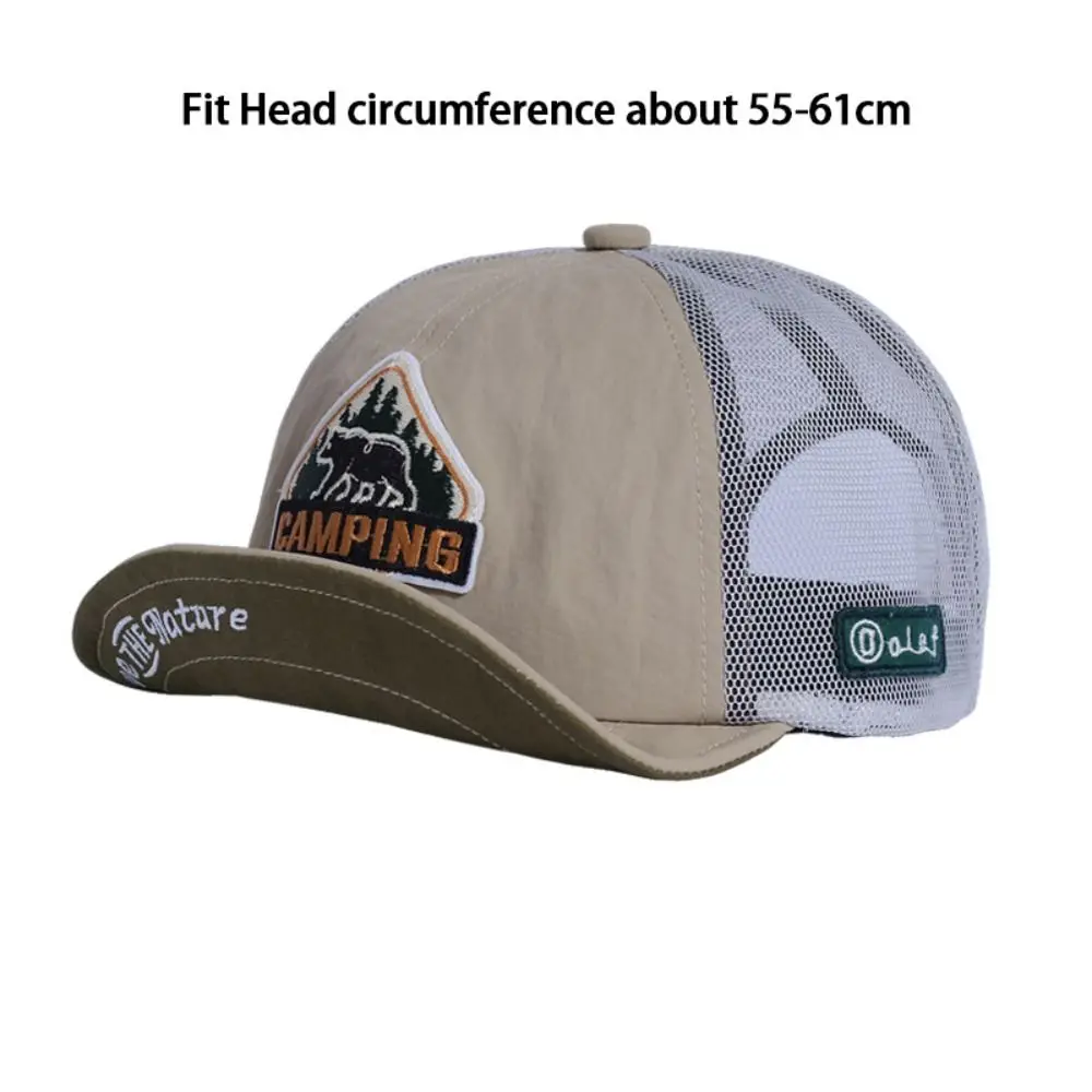 Новая бейсболка с вышивкой в стиле ретро, дышащая сетчатая шляпа от солнца, регулируемая спортивная шляпа с короткими полями, уличная