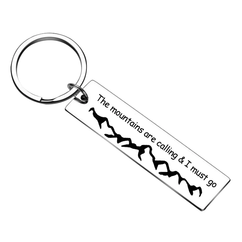 Metal Keychain Key Rings Hollow Mountain Climbing Enthusiasts Mount Fuji-Snow Mountain Key Chain Ring Pendant Jewelry