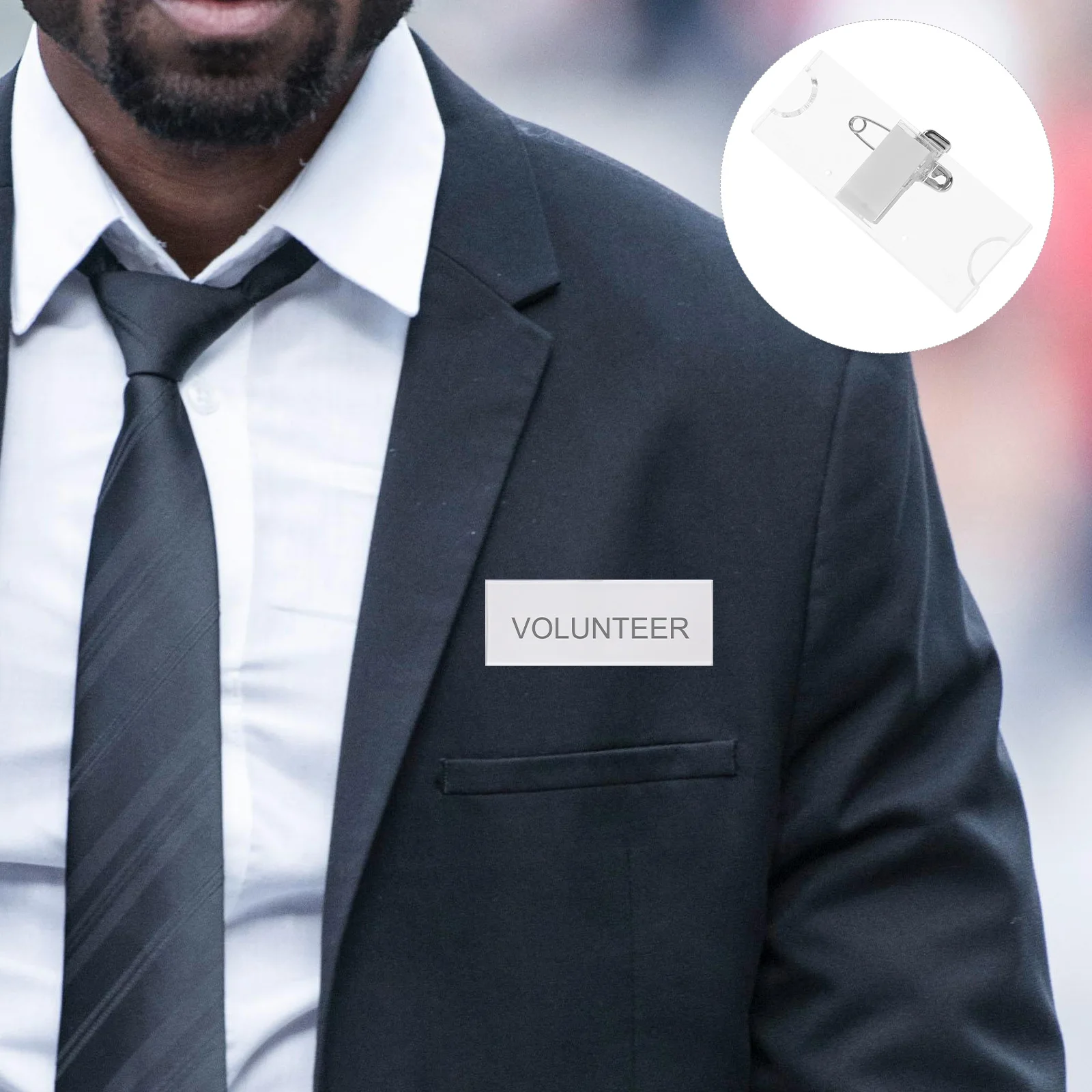 

10Pcs Transparent Acrylic Badge Holders Iron Material Easy Visibility Customizable Name Tags Employee Badges for Work