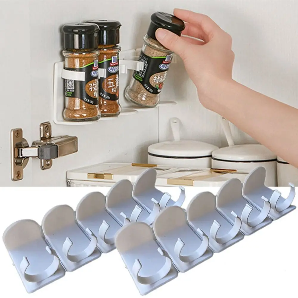 Plastic Kitchen Spices Storage Spice Jars Holder Kitchen Gadget Condiment Jar Punch Free Kitchen Spice Organizer Rack