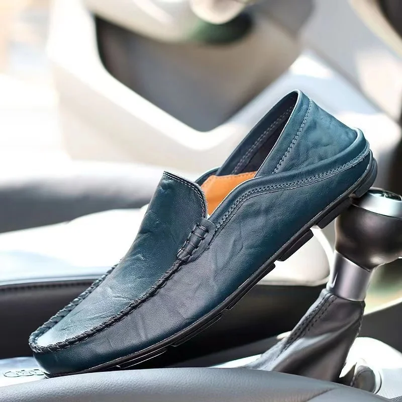 Men Loafers 2024 New Leather Shoes Men Casual Shoes Moccasins Breathable Sneakers Men Driving Shoes Comfort Flats Plus Size 47