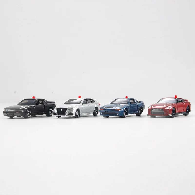 Takara Tomy Tomica Emergency Track! Masked Patrol Car Collection 4-Piece Set Nissan Silvia Nissan GT-R Metal Model Car Toys