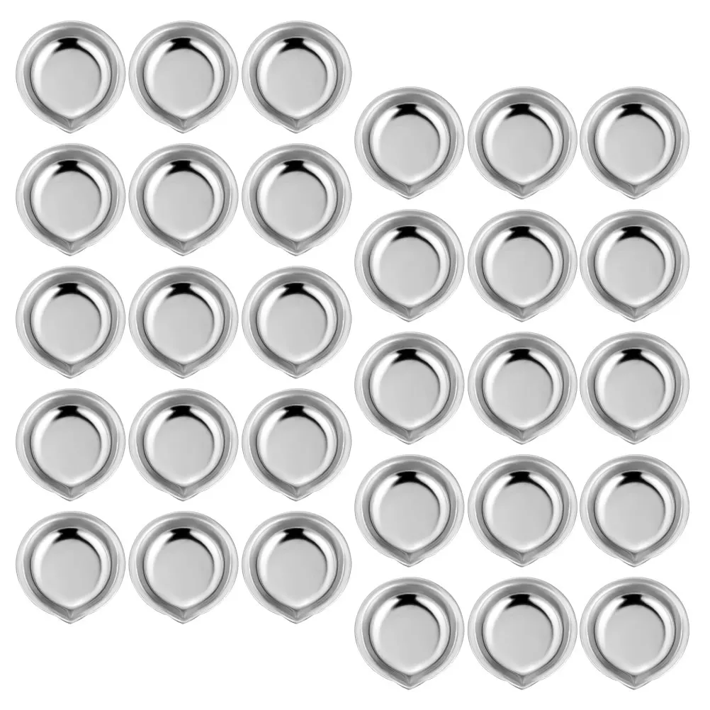 

30 Pcs Stainless Steel Watercolor Palette Tiny Paint Mixing Tray for Nail Art Oil Painting Color Mixing Artist Supplies