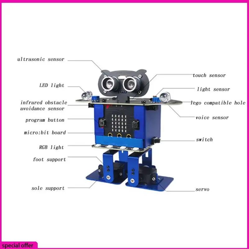 A65Z Happybot Programming Car Robot Programming Car +XR Scratch Biped Walking Dance Music Micro:Bit Motherboard APP