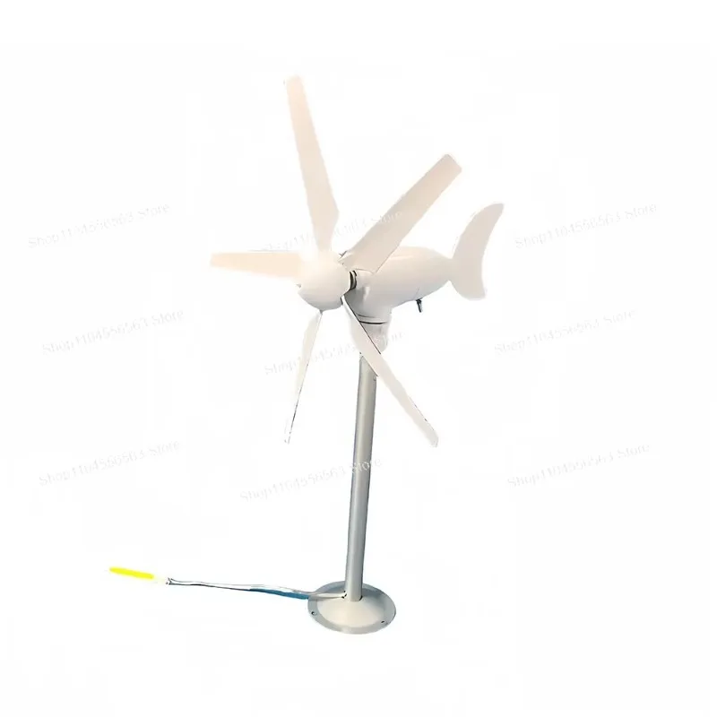 Portable Vertical Axis Five Blade Wind Turbine Model Three-Phase Permanent Magnet Generator with Gentle Wind Start