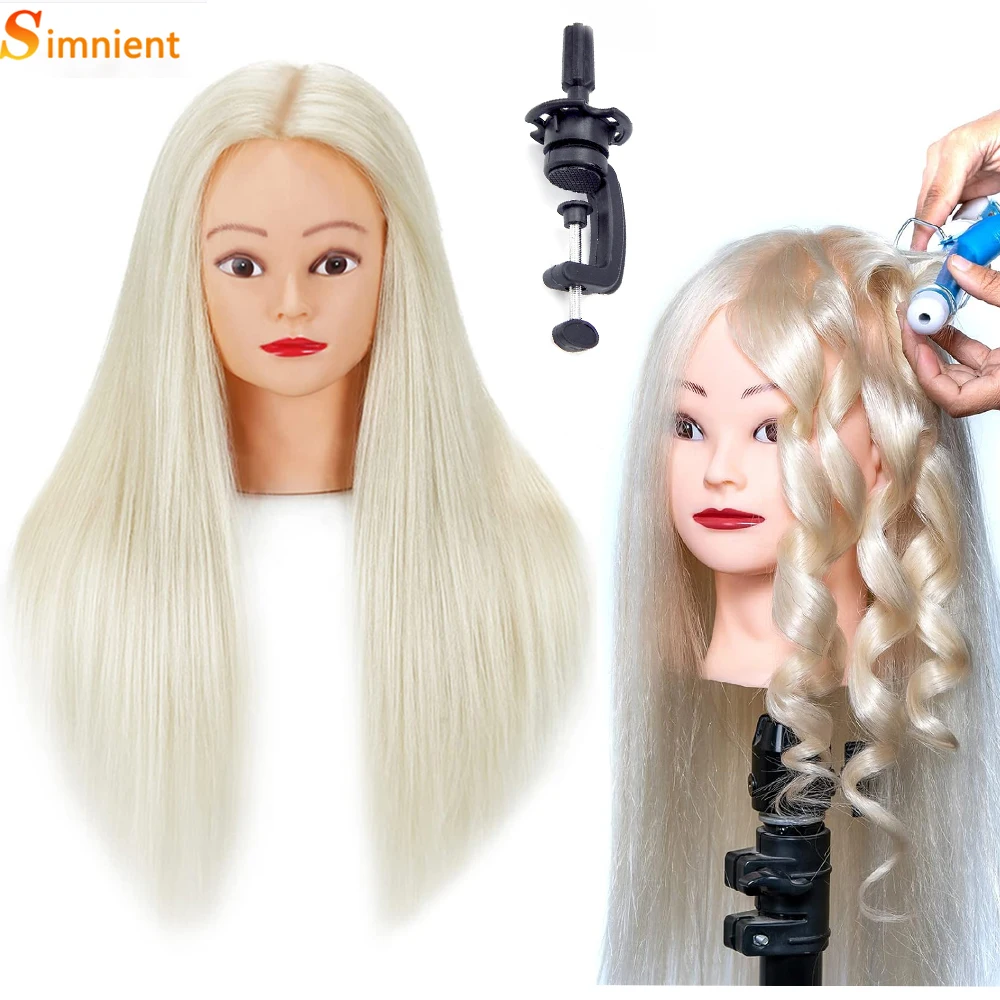 Long 85%Real Human Hair Mannequin Heads For Hair Training Styling Solon Hairdresser Dummy Doll Heads For Practice Hairs