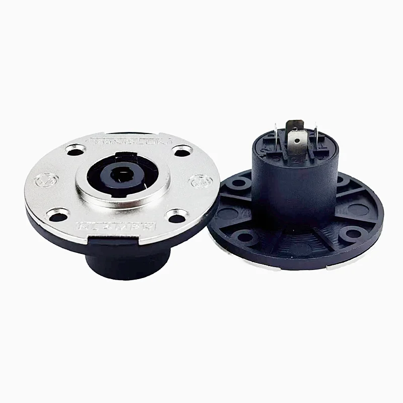 MW Audio 8-teiliges 4-Kern-Lautsprecheranschluss- und Buchsenset, großes rundes Metallgehäuse, Pro-Audio-Zubehör – Detail 5